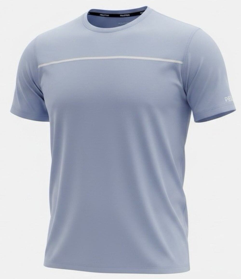 Men's Peloton Shirt Striving Short Sleeve Light Blue Workout XL